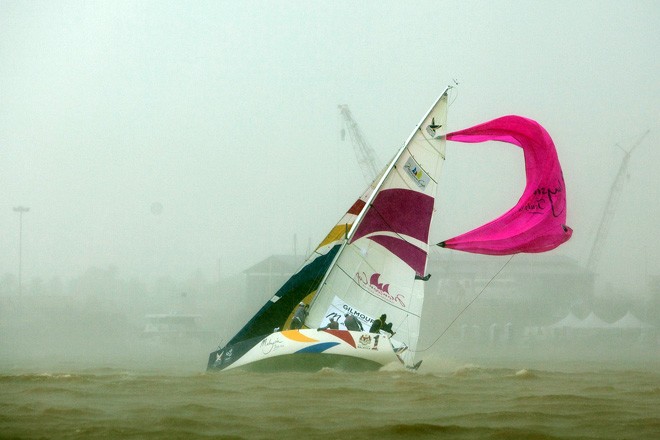 Peter Gilmour has his hands full on day 3 at the Monsoon Cup 2011. ©  Gareth Cooke/Subzero Images